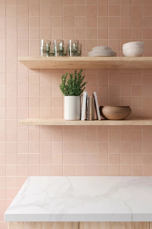 Desert Rose Matte Porcelain Mosaic Tile 4" x 4"