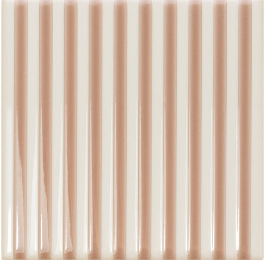 Twister Toffee Pinstripe Glossy Ceramic Tile 5" x 5"