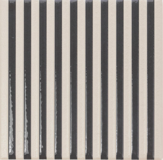 Twister Dove Stone Graphite Pinstripe Matte Ceramic Tile 5" x 5"