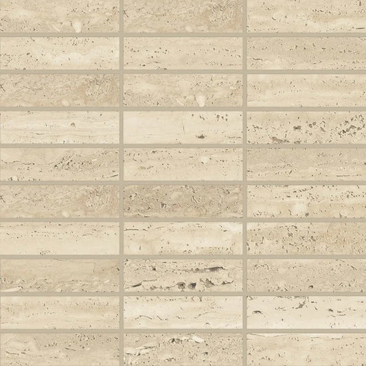 Toscana Antica Porcelain Tile 1" x 4" Mosaic in Cream