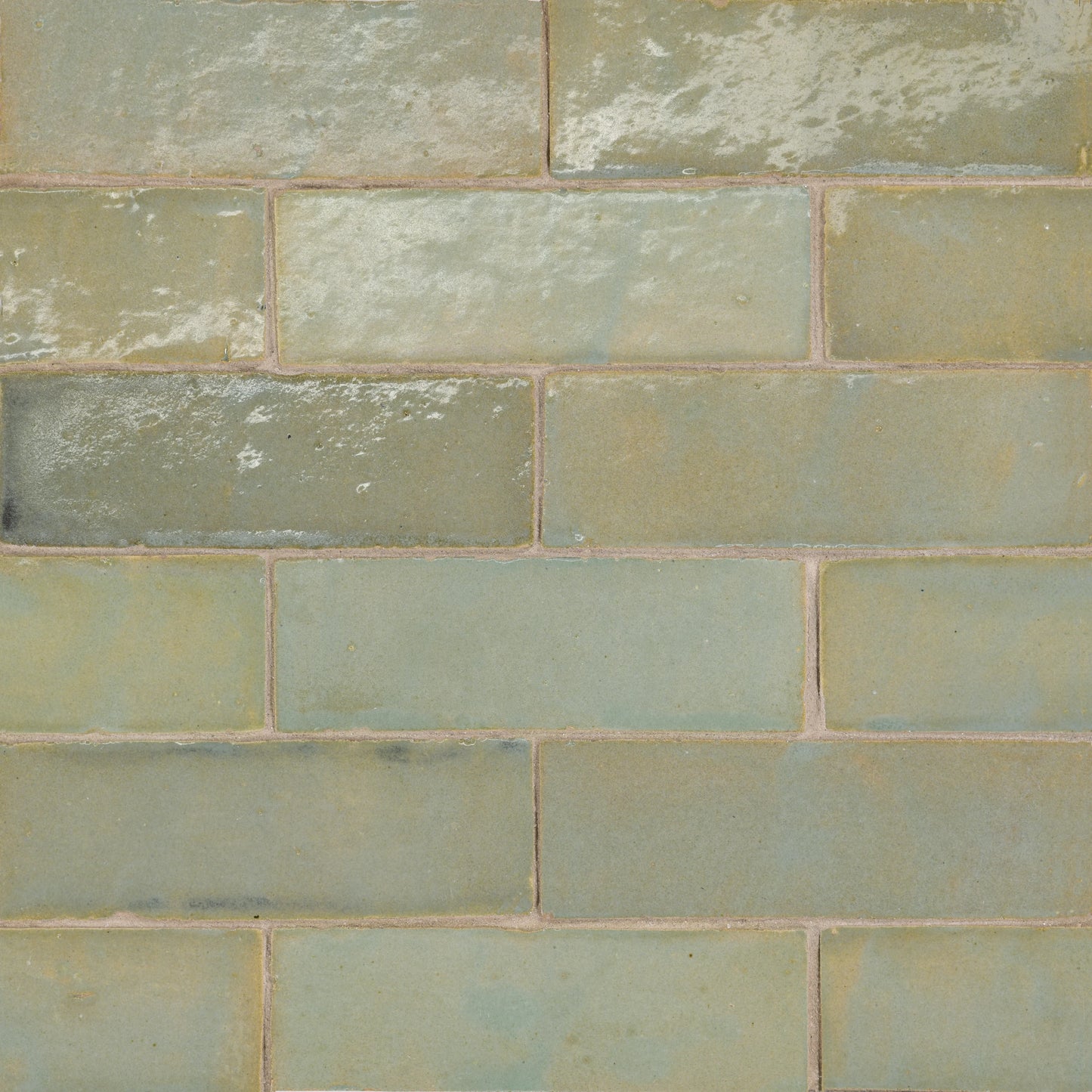 Tunis Zellige Tile Glossy in Aloe 2" x 6"