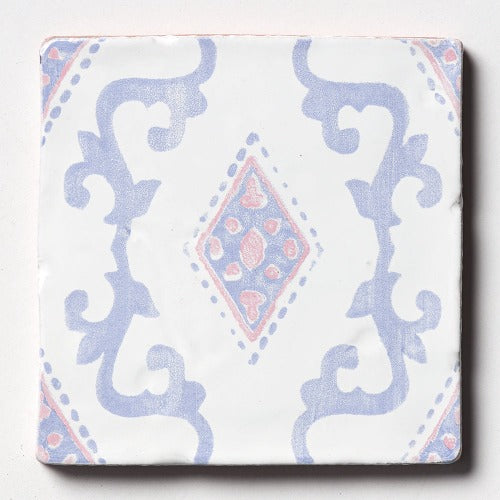 Antiga Blue Ceramic Tile Deco IWIN 6" x 6"