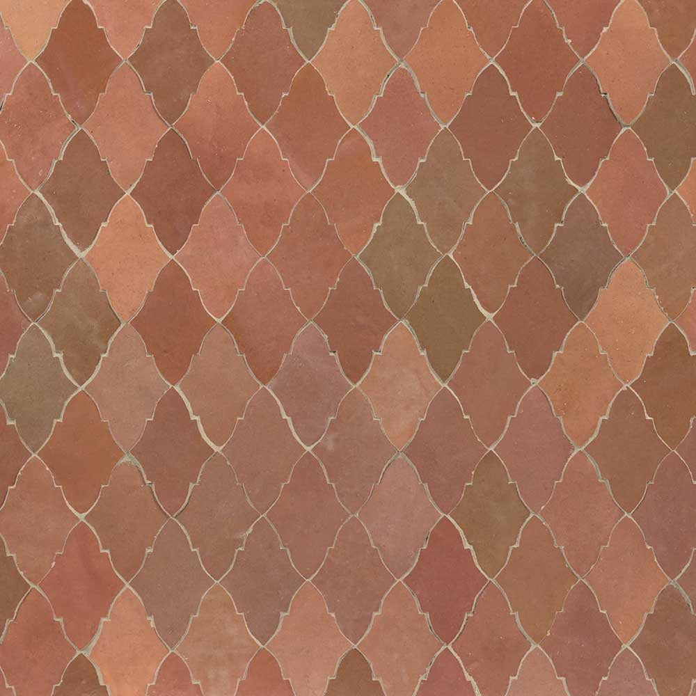 Fez Arabesque Zellige Tile in Desert Rose