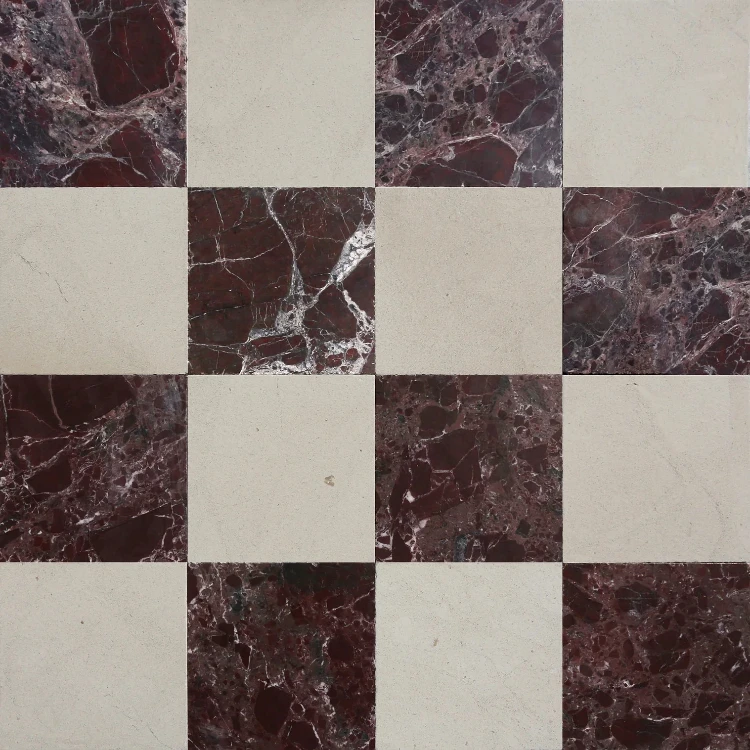 burgundy-cream-checkerboard-tile