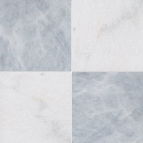 Checkerboard Bianco Lasa & Biarritz Polished Marble Tile