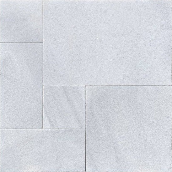 Bianco Marble French Pattern Leathered Paver 3cm