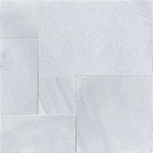 Bianco Marble French Pattern Leathered Paver 3cm