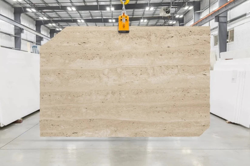 Artistic Tile Bianco Regio Travertine Slab 3/4" Vein Cut Unfilled