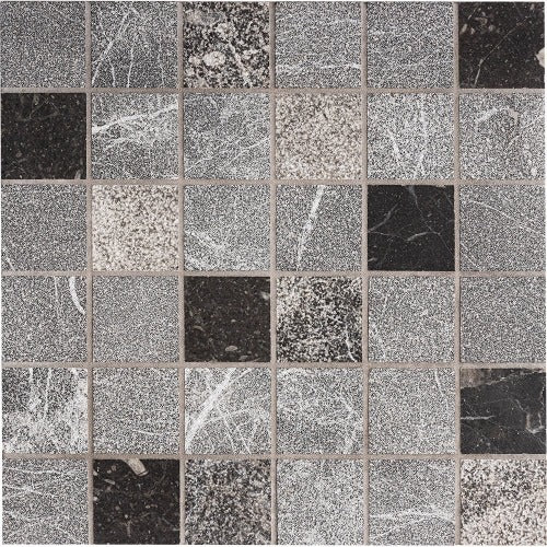 Black Texture Marble Mosaic Tile 2" x 2"