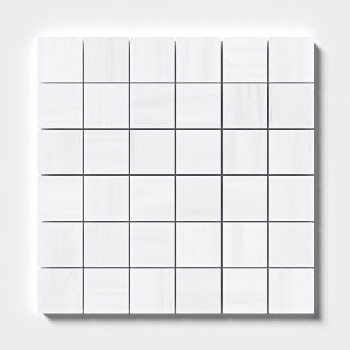 Blanco Nieve Honed Marble Mosaic Tile 2" x 2"