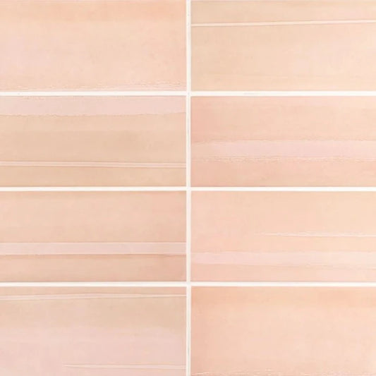 Coral Pinks Ceramic Subway Tile in Bloom 4" x 12"