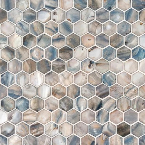 Blue Affairs Seashell Mosaic Tile