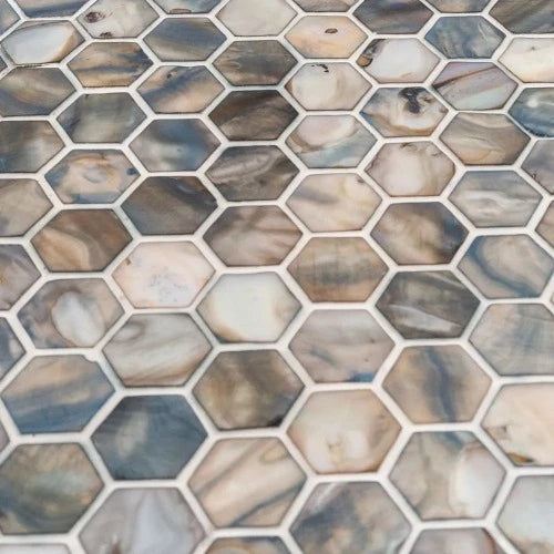 Blue Affairs Seashell Mosaic Tile