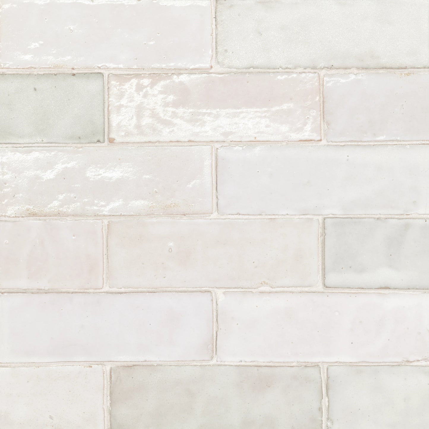 Tunis Zellige Tile Glossy in Bone 2" x 6"