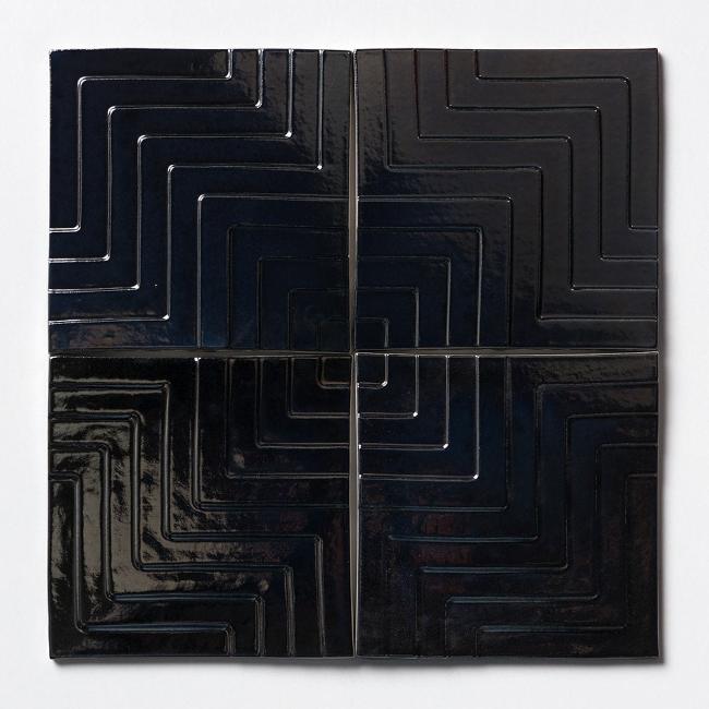 Cairo Glossy Metallic Ceramic Tile 6" x 6" in Sphinx