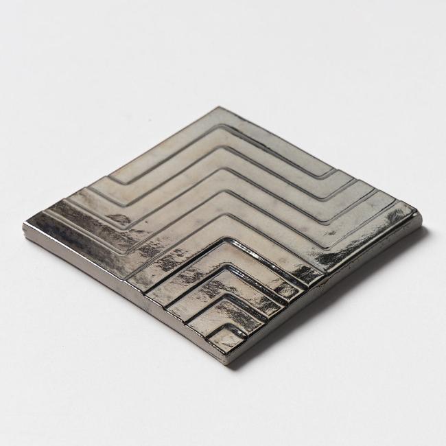 Cairo Glossy Metallic Ceramic Tile 6" x 6" in Sphinx