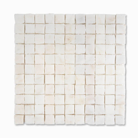 Piazza Honed Marble Mosaic in Calacatta Gold 1" x 1"