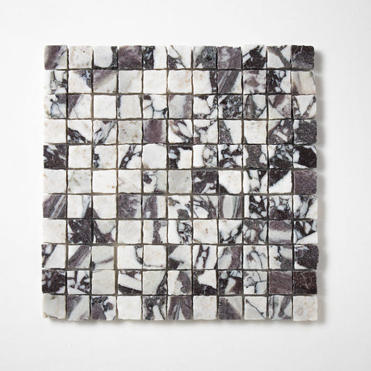 Piazza Honed Marble Mosaic in Calacatta Viola 1" x 1"