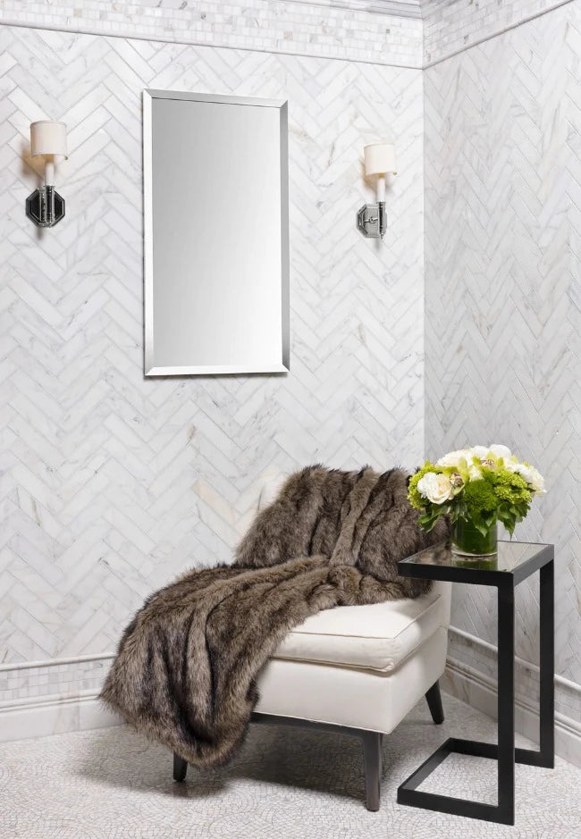 Artistic Tile Whirlwind Calacatta Gold Marble Mosaic