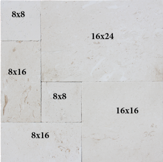 Capri French Pattern Marble Tumbled Paver 3cm