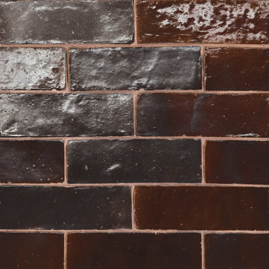 Tunis Zellige Tile Glossy in Cinnamon 2" x 6"