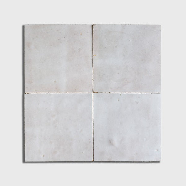 Cloud Glossy Zellige Tile 4" x 4"