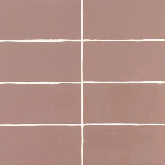 Coral Pinks Ceramic Subway Tile in Dusty Rose 3" x 12"