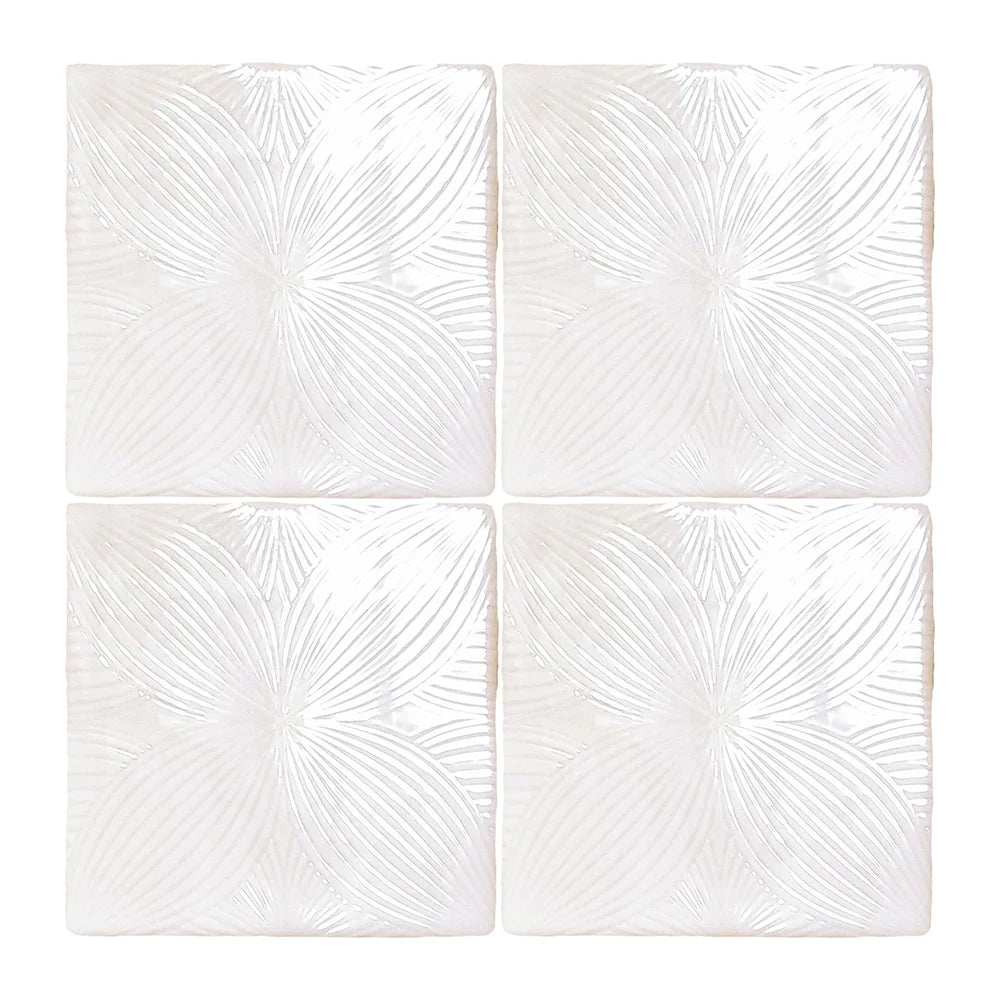 Cotton White Camilla Deco Tile 5" x 5"