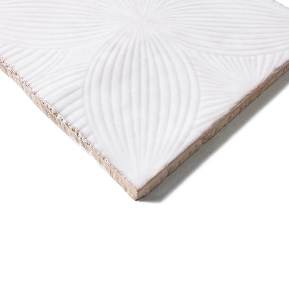 Cotton White Camilla Deco Tile 5" x 5"