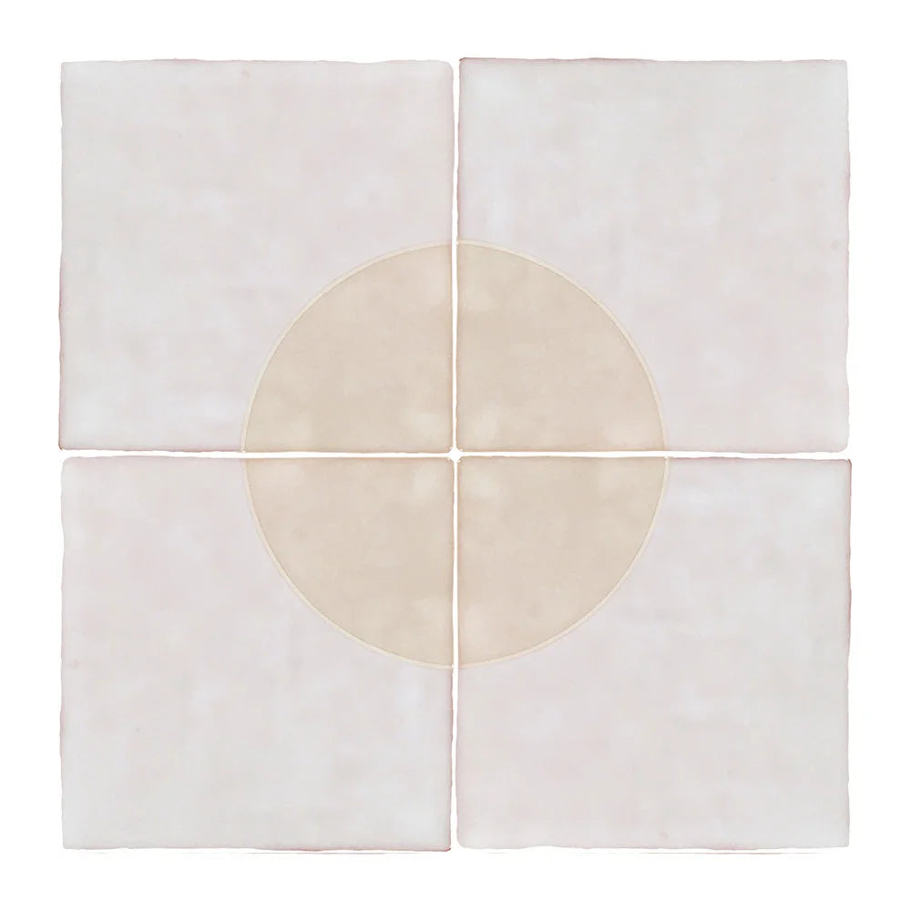 Cotton White Penelope Deco Tile 5" x 5"