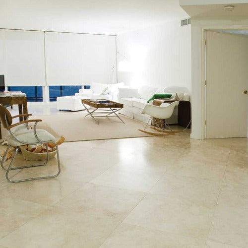 Cream Light Honed Filled Travertine Tile 18" x 18"