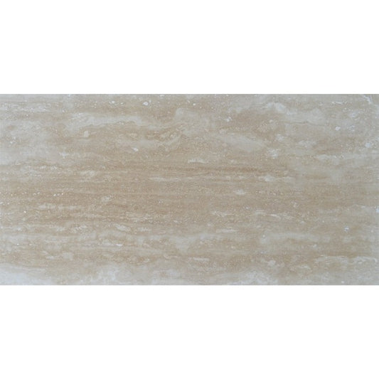 Cream Travertine Vein Cut Honed Filled Tile 12" x 24"