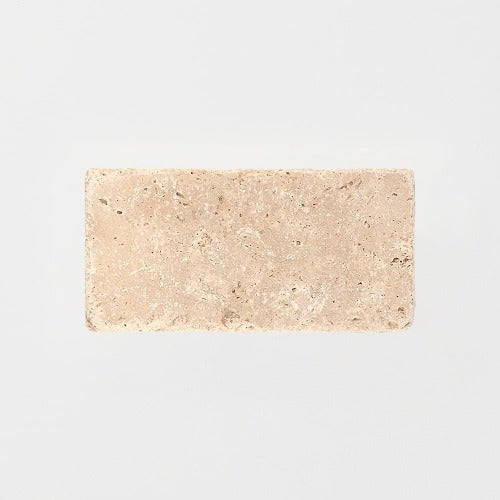 Cream Tumbled Subway Travertine Tile 3" x 6"