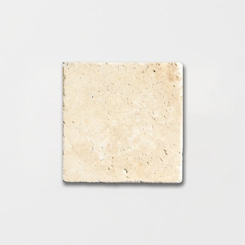 Cream Tumbled Travertine Tile 4" x 4"