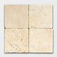 Cream Tumbled Travertine Tile 4" x 4"