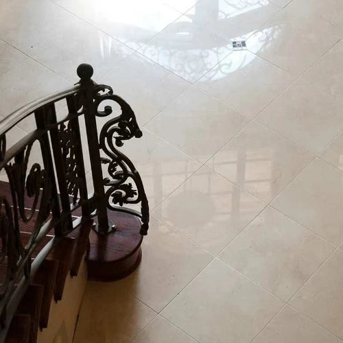 Crema Marfil Polished Marble Tile 12" X 12"