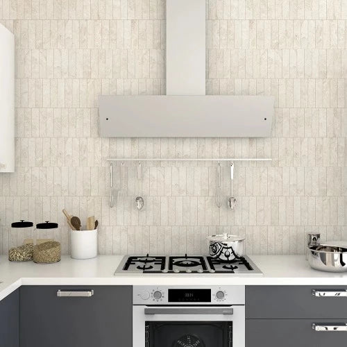 Crema Rivetta Leathered Marble Subway Tile 2" x 8"