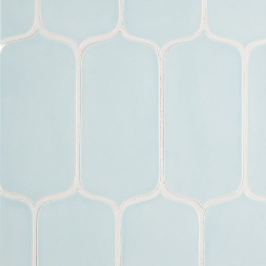 Baby Blue Glossy Tear Ceramic Tile
