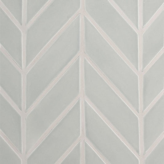 Powder Glossy Chevron Ceramic Tile 2" x 6"