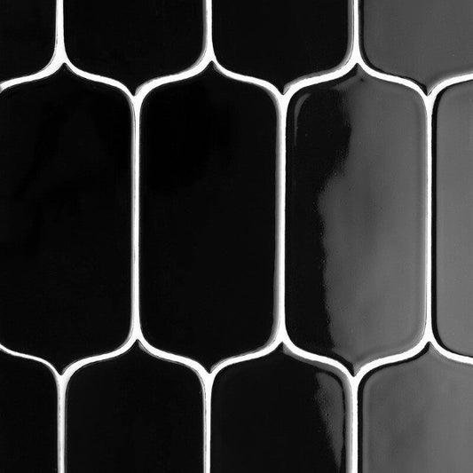 Black Glossy Tear Ceramic Tile
