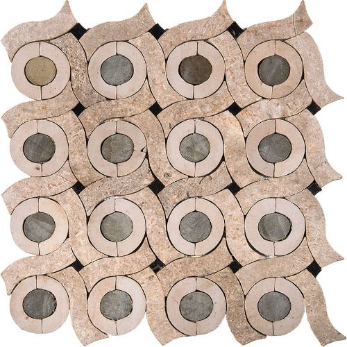 Dalia Honed Limestone Mosaic