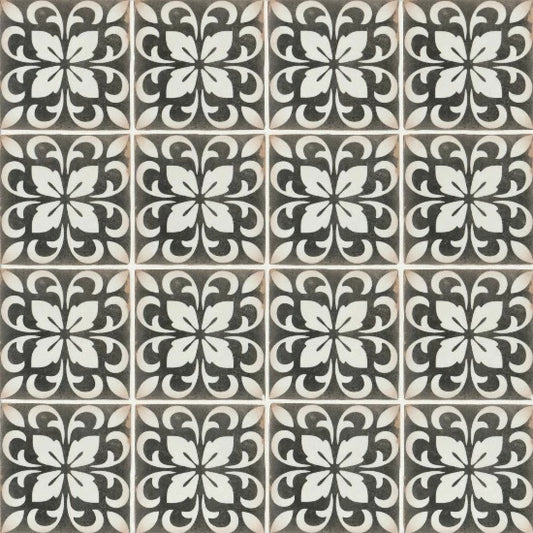 Portofino Deco H Matte Ceramic Tile 5" x 5"