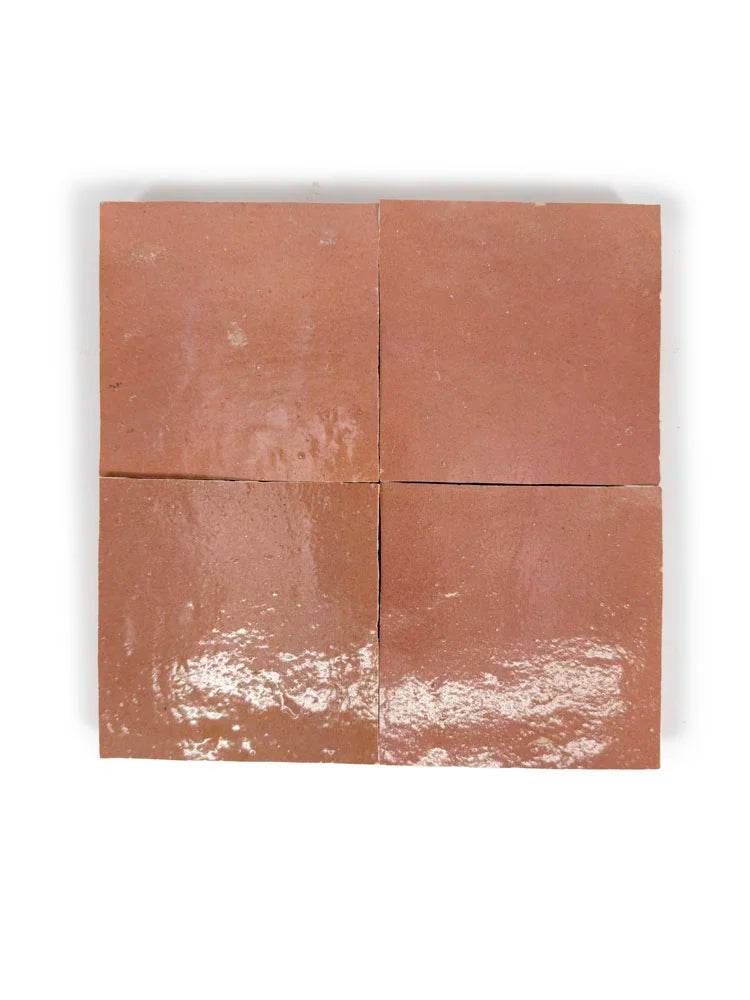 Fez Zellige Tile Desert Rose 4" x 4"