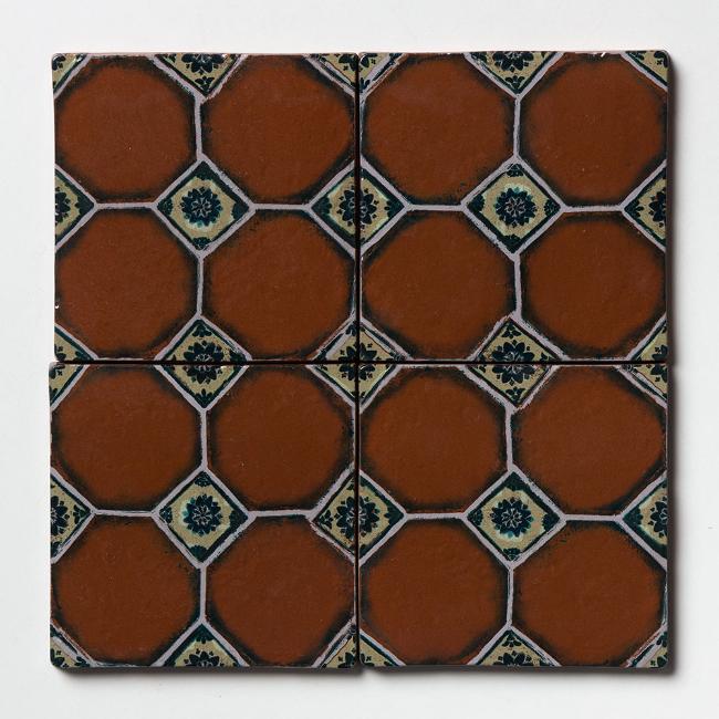 Selina Terracotta Glossy Tile in Earth 6" x 6"