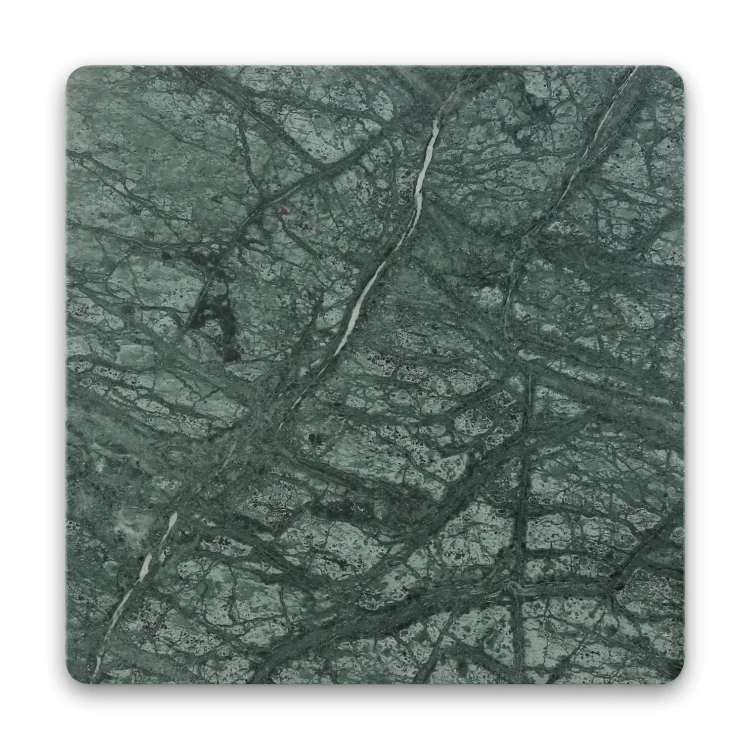 Pietra Collection in Empress Green Tumbled Marble Tile 12" x 12"