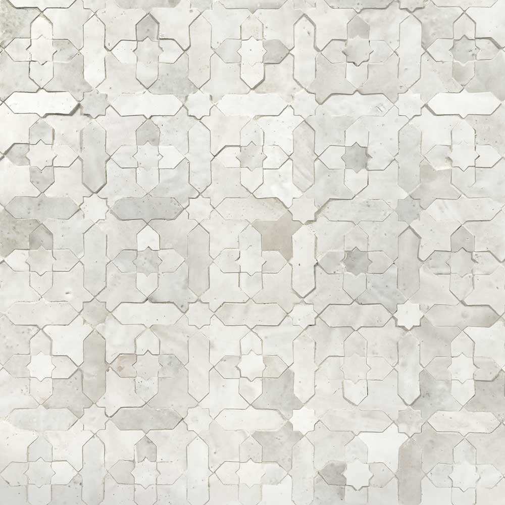 Fez Starburst Zellige Tile in White