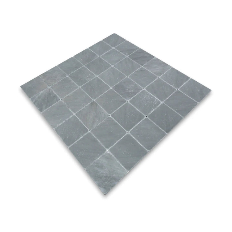 Pietra Collection in Fumo di Marmo Tumbled Marble Tile 4" x 4"