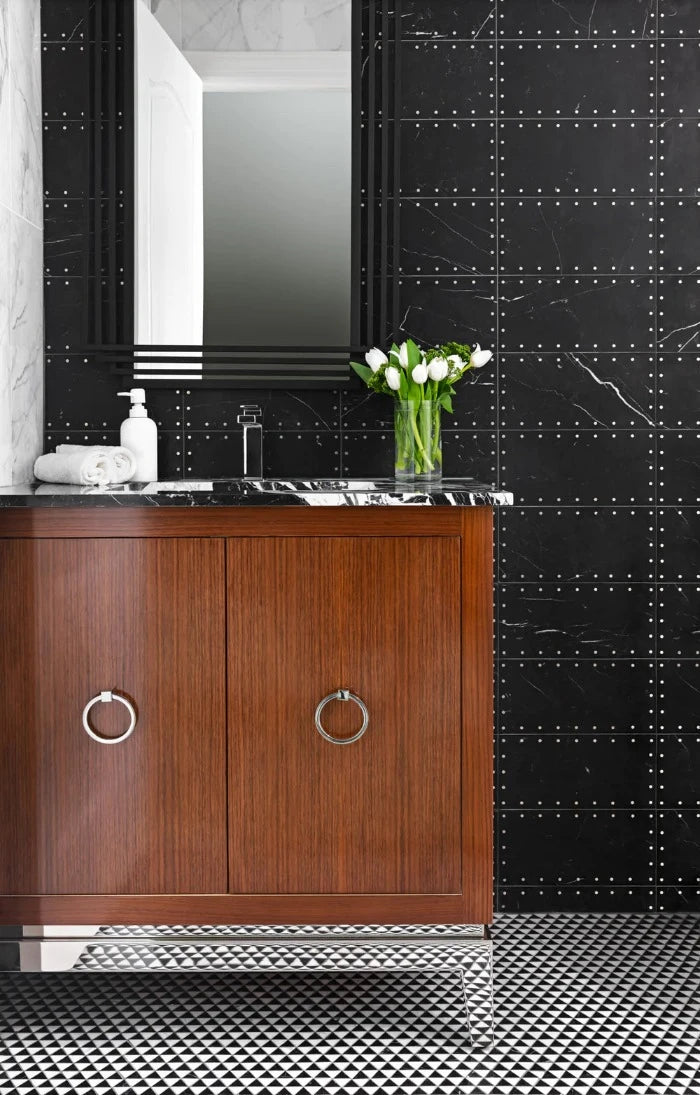 Artistic Tile Grand Tour Stateroom Nero Marble Decorative Tile 6" x 12"
