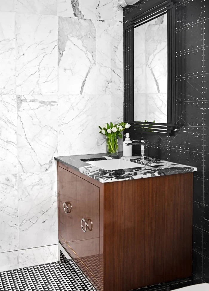 Artistic Tile Grand Tour Stateroom Nero Marble Decorative Tile 6" x 12"
