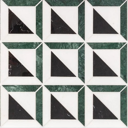 Green Obsessions Triangoli Mosaic Tile